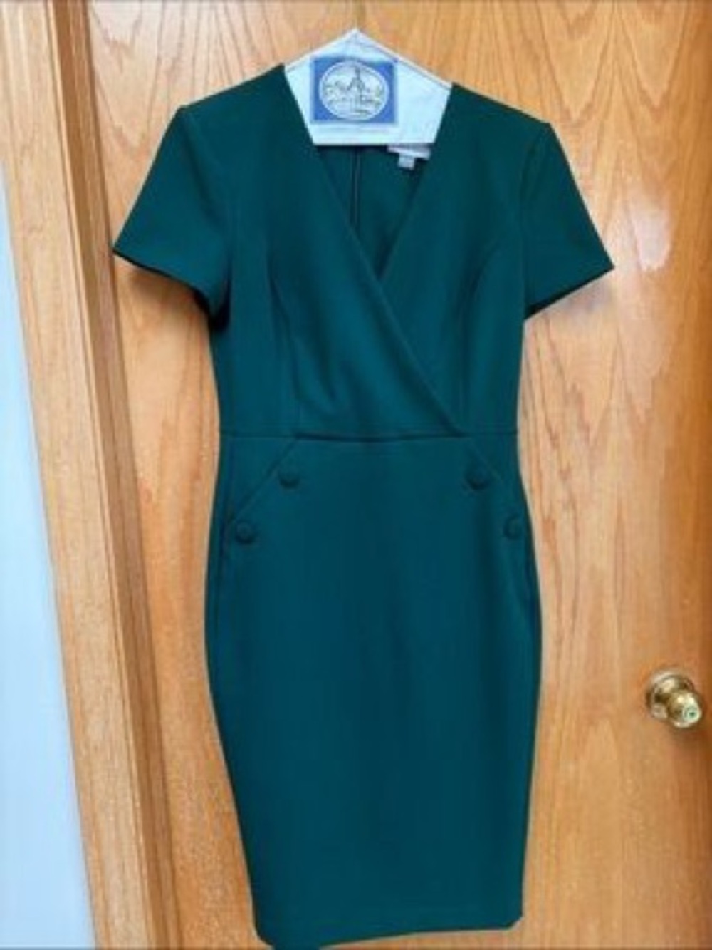 Calvin Klein Emerald Green Short-Sleeve Sheath Dress